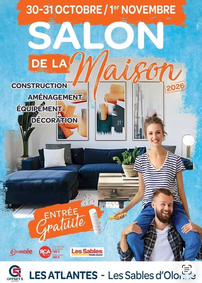 Affiche du Salon de la Maison 2026 aux Atlantes, Les Sables-d'Olonne – entrée gratuite